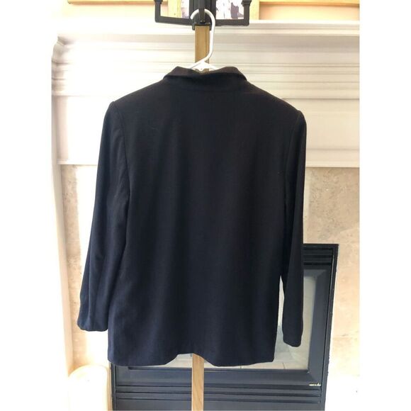 Sag Harbor Women’s Black Wool Elegant One Button Up Blazer Size Petite 12 - Picture 4 of 7